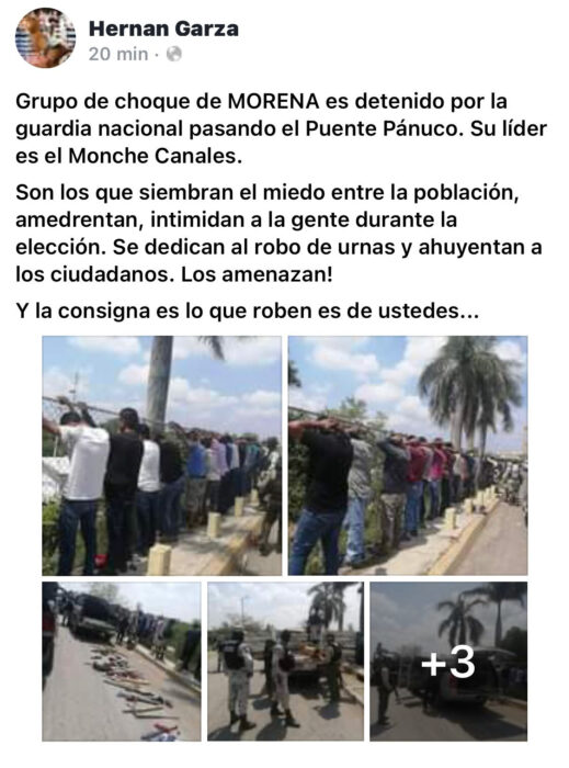 Detienen en Pánuco a 55 de Morena con palos y piedras; en Perote, es  detenido candidato