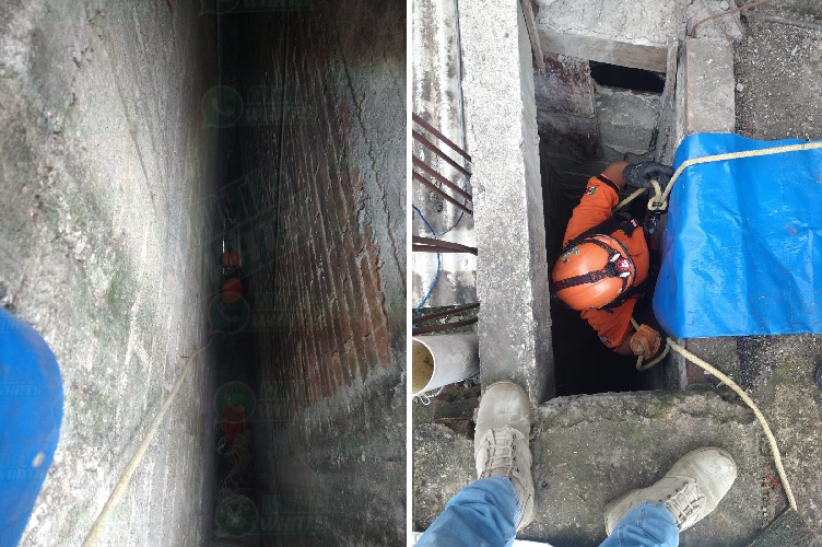 Chicos del ENR rescatan a minino atrapado en talud de 12 metros de hondo